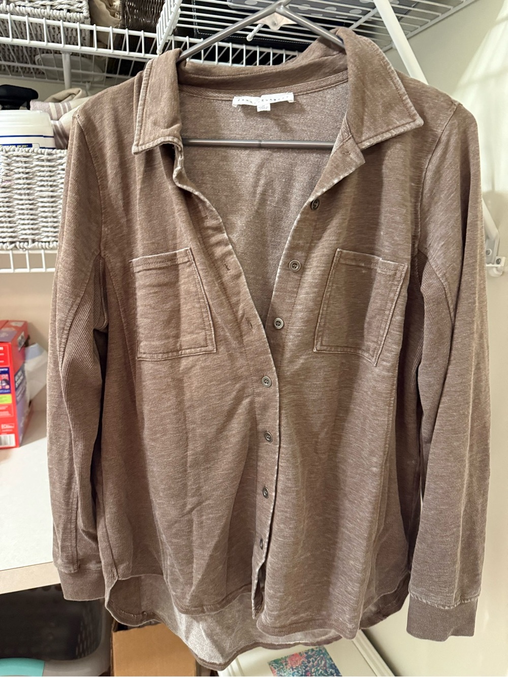 New without tags Brown Cotton Soft Button Down - medium